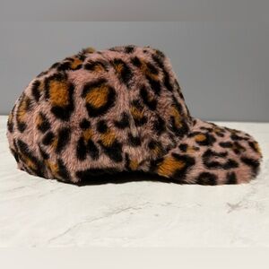 Leopard Print Faux Fur Cap